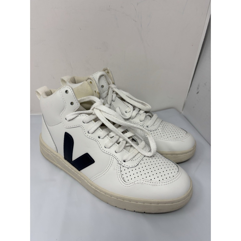 VEJA V-15 Women's Size 8 Mid-Top White Lace-Up Casual Lifestyle Shoes